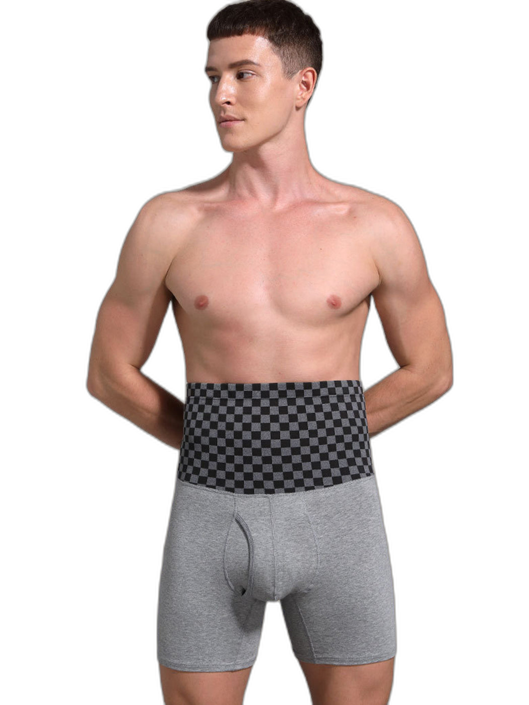 Men's Tummy Control Boxer Briefs With Functional Fly
