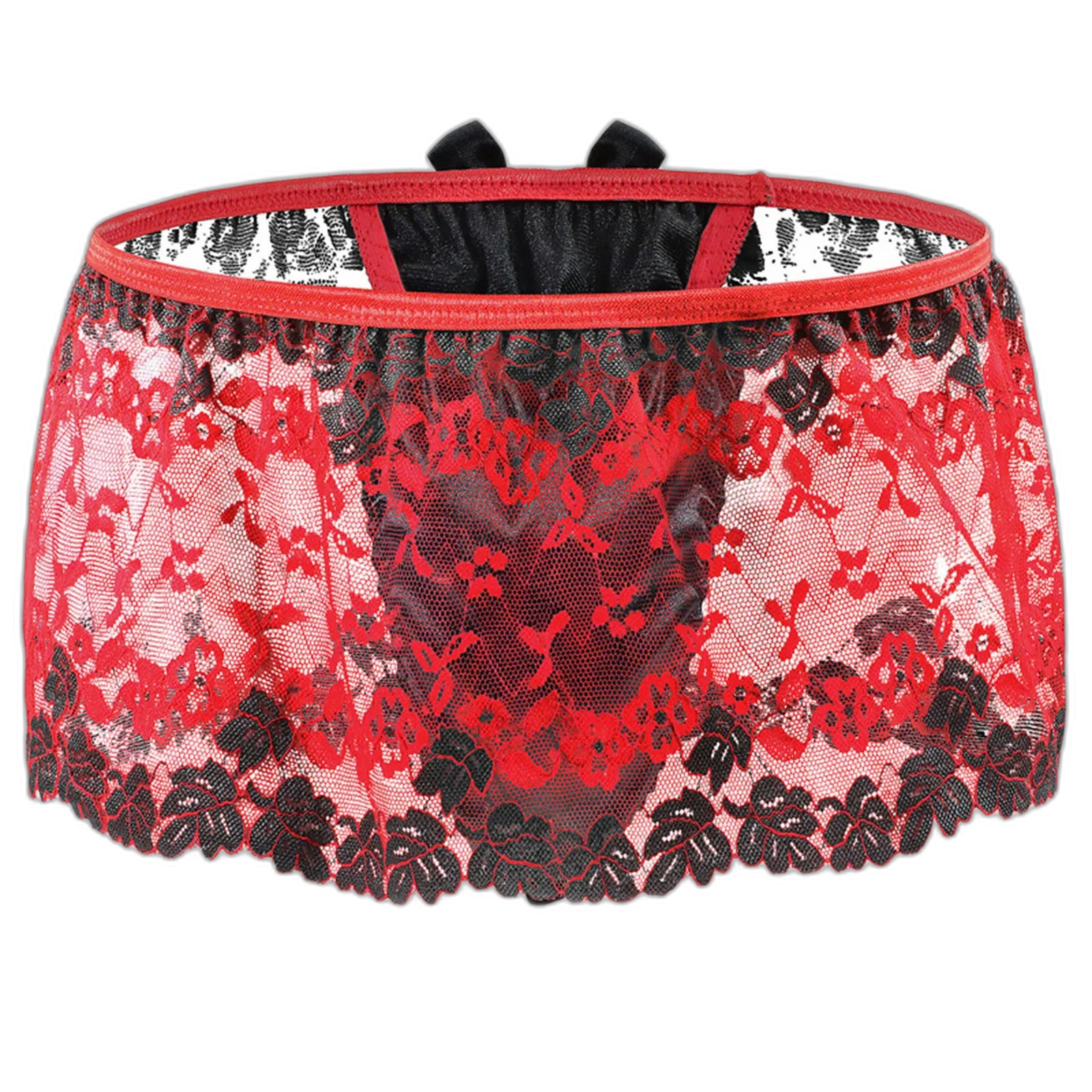 Lace Skirted Sissy Thong With High Waist