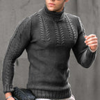 Men's Turtleneck Twisted Long-sleeved Sweater Thermal Head Cover
