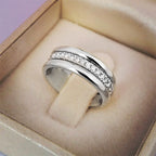 Simple Golden Sliver Rhinestones Ring Copper Plated RIngs Fashion Jewellery