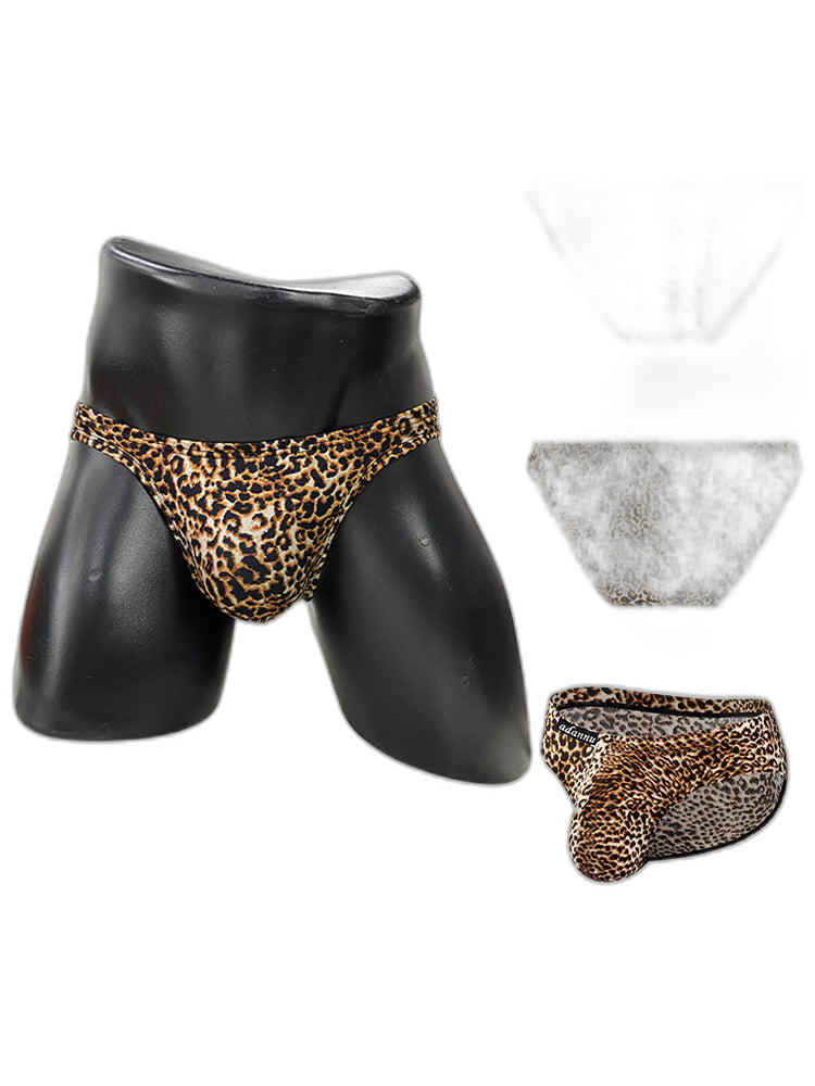 Men’s Sexy Leopard Print Pouch Briefs