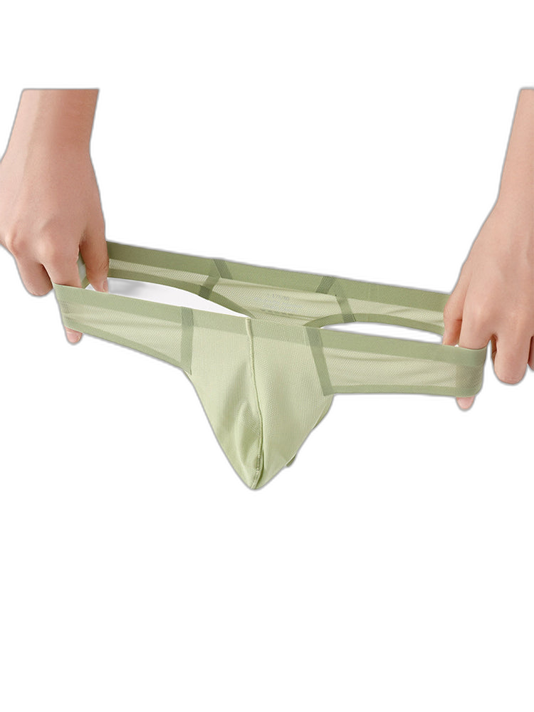 3 Pack Men's Solid Color Seamless Comfort Quick-Dry Breathable Thongs