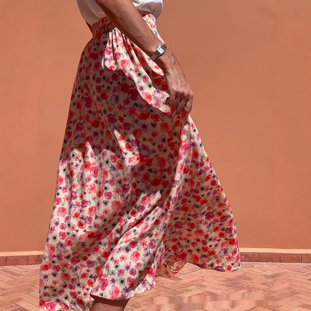 Women's Fashionable Floral-print Casual Skirt