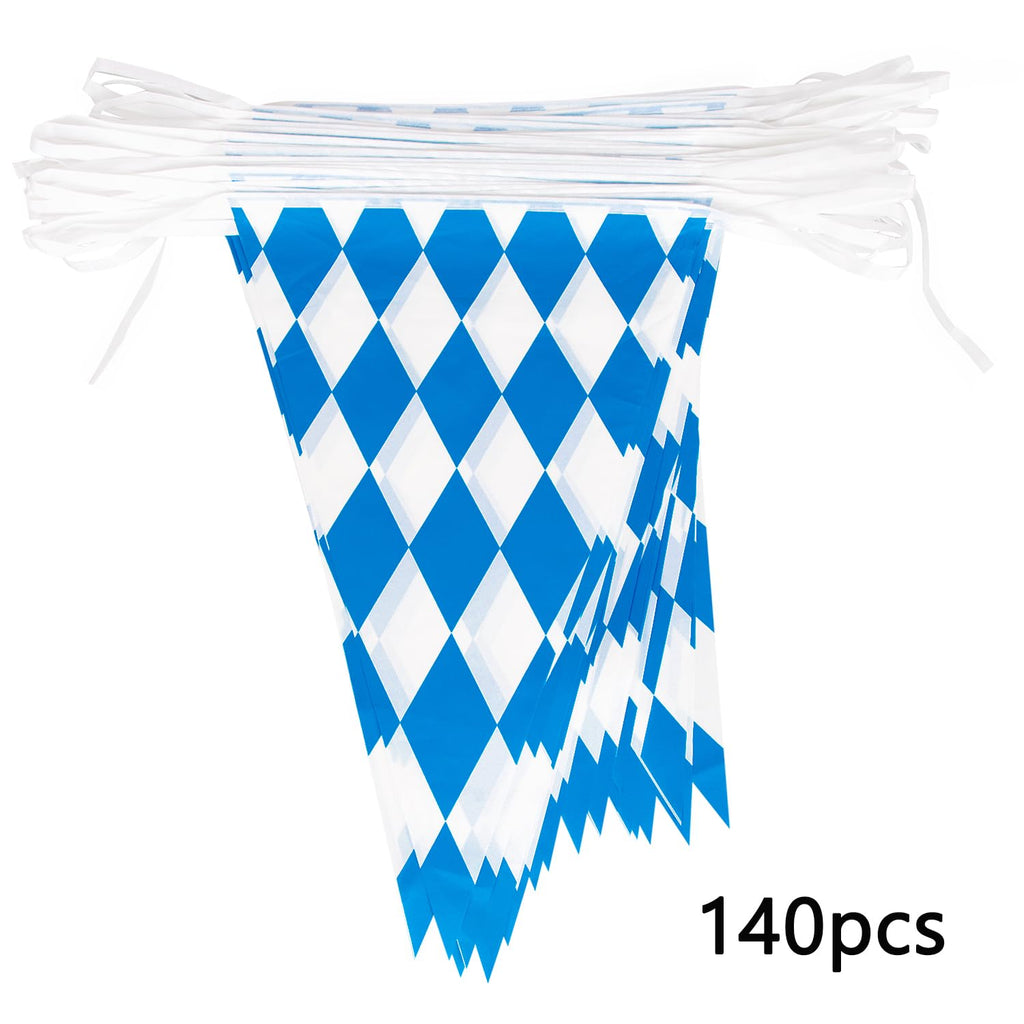 90shine 230ft Oktoberfest Bavarian Pennant Banner | Double-Sided Flags for German Party Decor