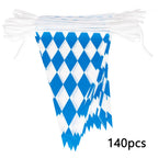 90shine 230ft Oktoberfest Bavarian Pennant Banner | Double-Sided Flags for German Party Decor
