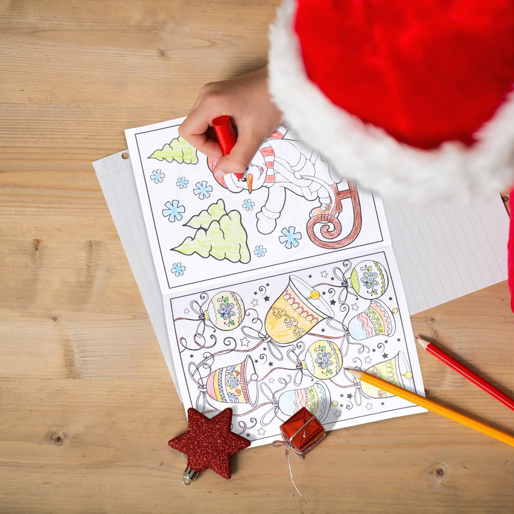 90shine 54Pcs Christmas Coloring Books for Kids Bulk — Stockings, Goodie Bags & Holiday Party Favors