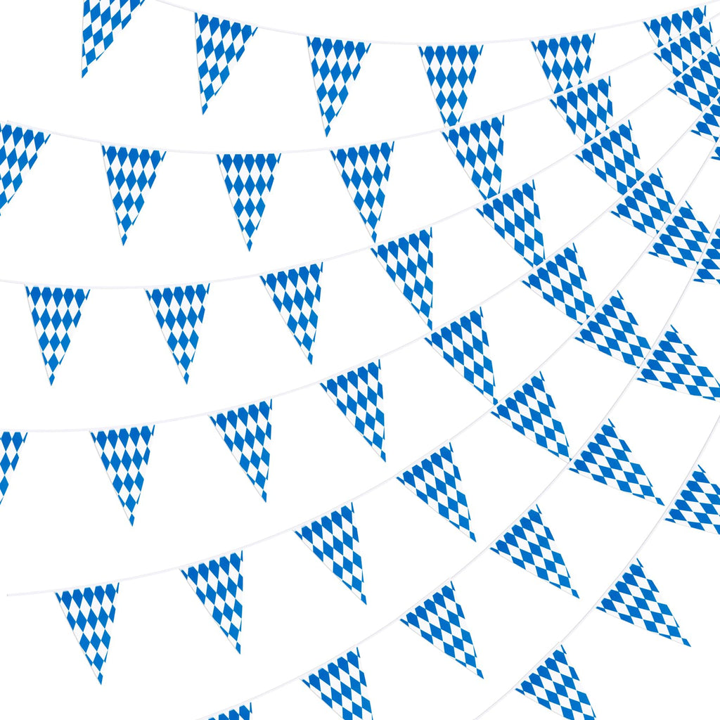 90shine 230ft Oktoberfest Bavarian Pennant Banner | Double-Sided Flags for German Party Decor