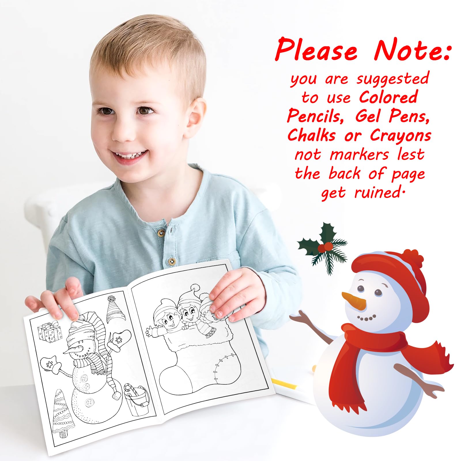 90shine 54Pcs Christmas Coloring Books for Kids Bulk — Stockings, Goodie Bags & Holiday Party Favors
