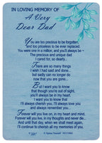 Memorial Graveside Card - In Loving Memory Of A Very Dear Dad