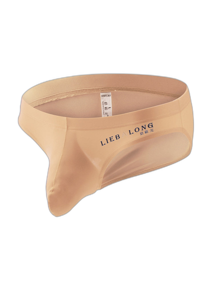 3 Packs of Men's Ice Silk Seamless Convex Pouch Briefs