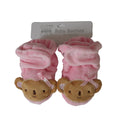 Pair of Pink Baby Girl Newborn Velour Bear Booties 0  6 Months