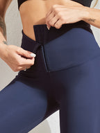 High-Waist Tummy Control Leggings - Butt Lifting Skinny Jeans for Women | Double-Breasted Button Closure