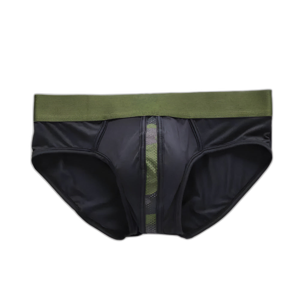 Camo-Stripe Silk Briefs