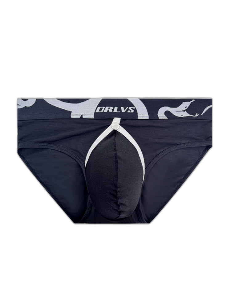 2 Pack Men's Detachable Pouch Open-Crotch Breathable Modal Soft Briefs