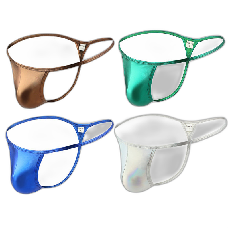 Shiny PU Leather Thong
