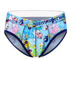 2 Pack Men's Playful Cartoon No-Tag Comfortable and Breathable Briefs