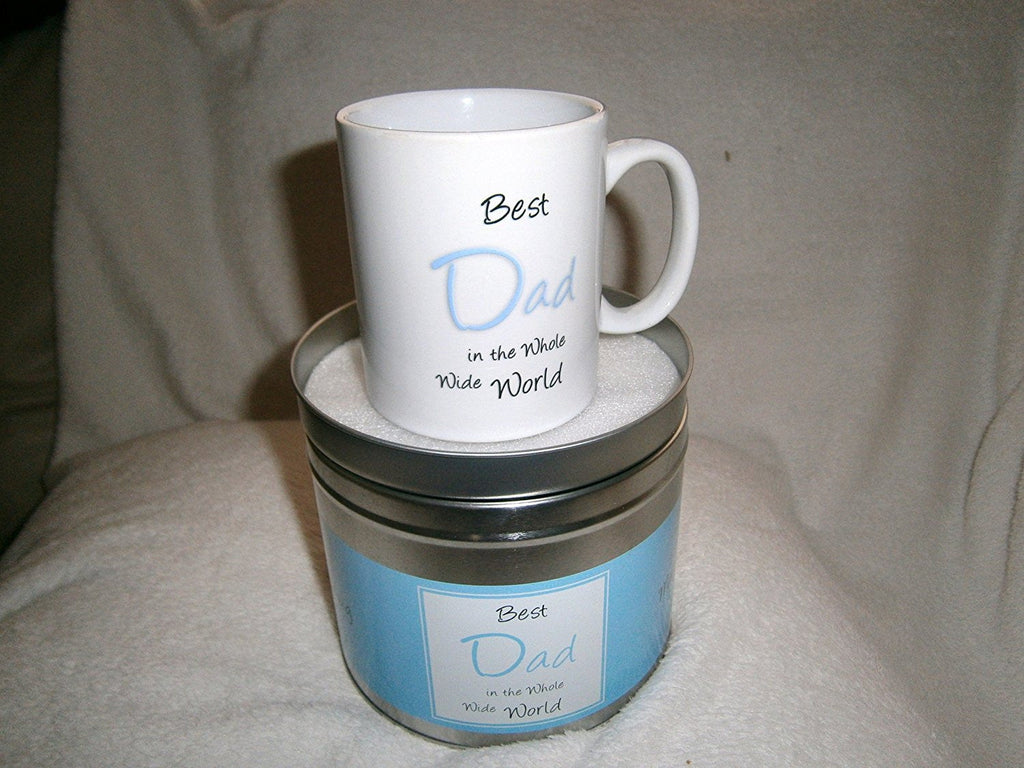 dad mug in a tin gift BEST DAD IN THE WHOLE WIDE WORLD