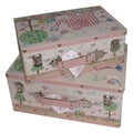 Pink Baby Girl / Child's Set of 2 Nursery Storage Decorative Cases