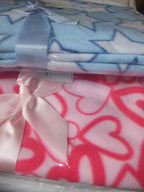 Pink Hearts Baby Cot Blanket by Nursery Time 100x150cm