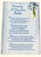 In Loving Memory - Remembering A Very Dear Brother - Grave/Graveside Memorial Card