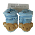 Pair of Slippers Teddy Bear Baby Birth with Velvet Blue 0  6 Months