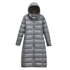 Lightweight Hooded Long Below-the-knee Slim-fit Coat