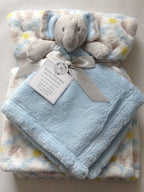 Beautiful Soft Blue Baby/Child Soft Toy/Cuddly Toy Elephant with Blanket 70 x 80 cm