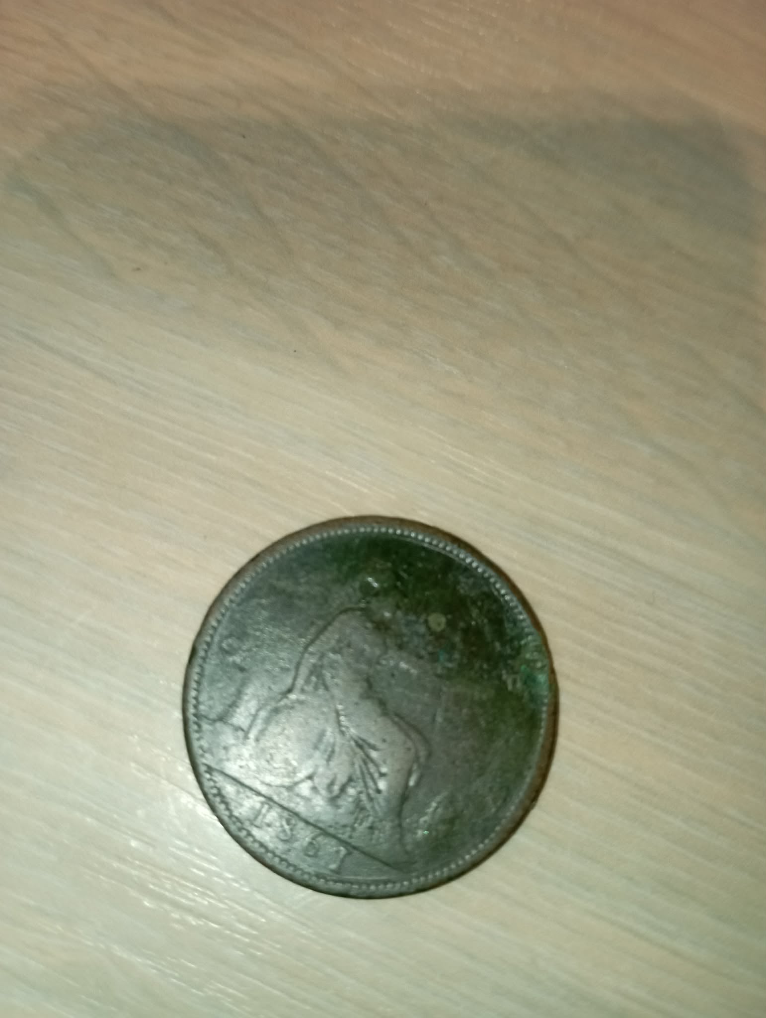 1861 Queen Victoria "Bun Head"ONE PENNY