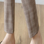 Women's New Spring And Autumn Plaid Casual Pants High Waist