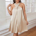 Women's Mid-Length Satin Sling Nightdress