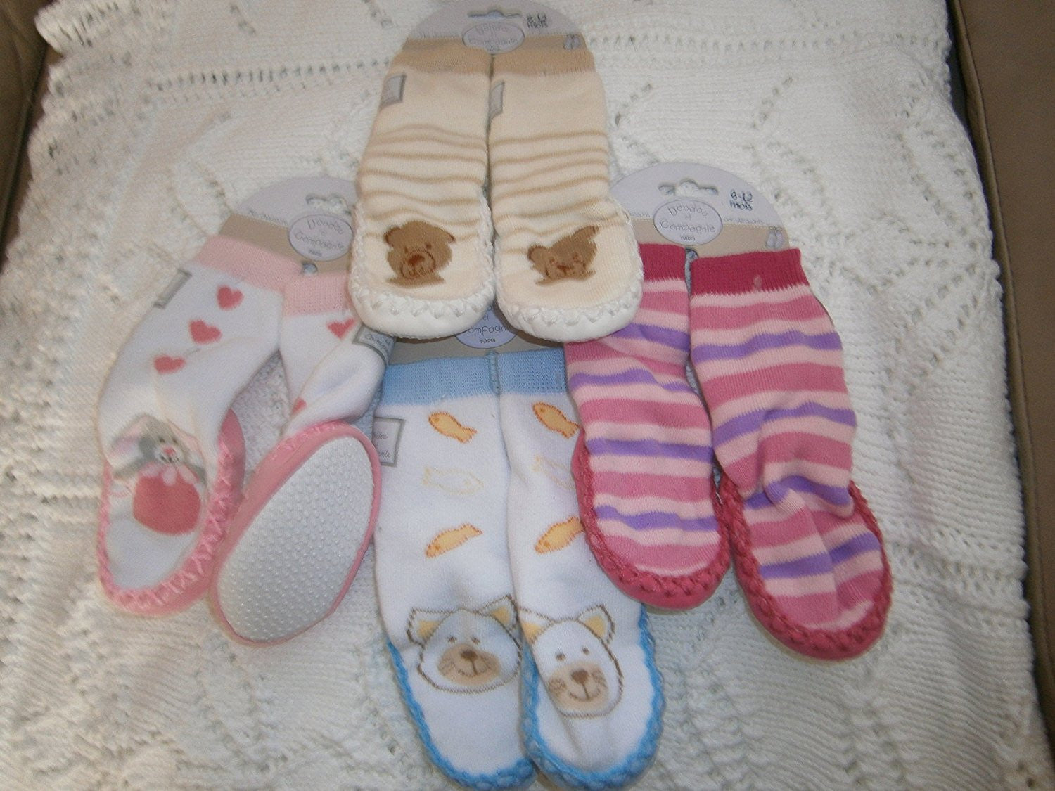 my baby slipper socks one pair(blue brown pink please state which colour you require)