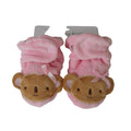 Pair of Pink Baby Girl Newborn Velour Bear Booties 6  12 Months