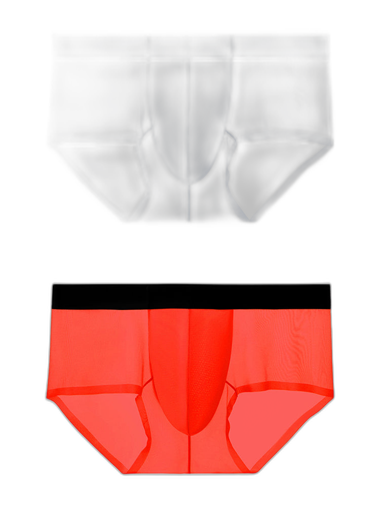 2 Pack Men's Ultra-Thin Breathable Antibacterial Crotch Briefs