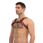 Prowler RED Leather Bull Harness Black Red