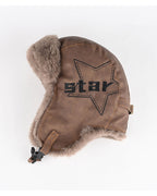Vintage Leather Earflap Aviator Hat