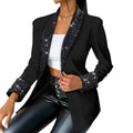 Cross-border Sequin Stitching Elegant Small Suit Jacket