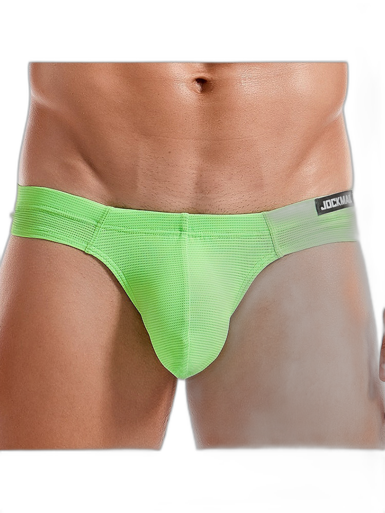 Men's Simple Breathable Mesh Pouch Thong & Strings