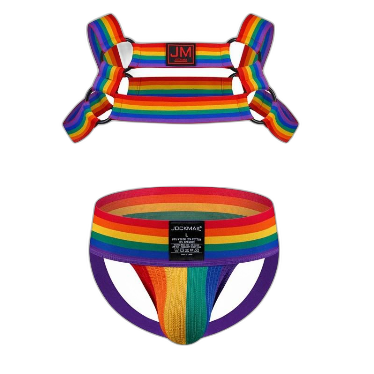 Jockmail Pride Warrior Rainbow Harness Set