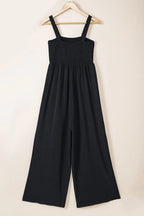 Smocked Square Neck Wide Leg Jumpsuit Women UK