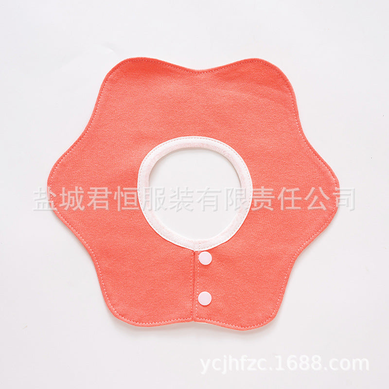 Pure Cotton 360° Rotatable Baby Bib - Petal-Shaped Drool Bib
