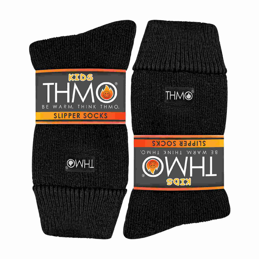1 Pack Kids Indoor Thermal Slipper Socks with Grips (3 Sizes)