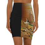 Half Black Half Gāolàng - Womens Pencil Skirt