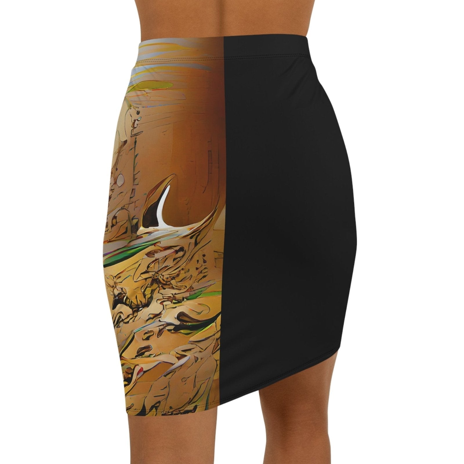 Half Black Half Gāolàng - Womens Pencil Skirt