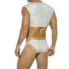 Shiny Sleeveless Crop Vest / Briefs