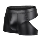 Open-Back Leather Boxer Briefs
