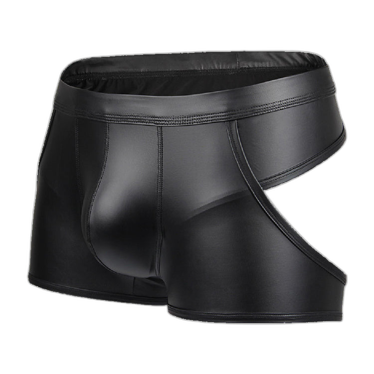 Open-Back Leather Boxer Briefs