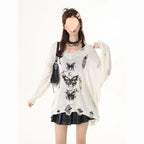 Graffiti Butterfly Hollow-Out Versatile Top For Women