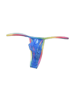 3-pack Men's Sexy Rainbow Transparent Convex Pouch Breathable Thong