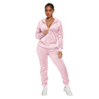 Women's Casual Silver Fox Fur Top And Pants Two-piece Set