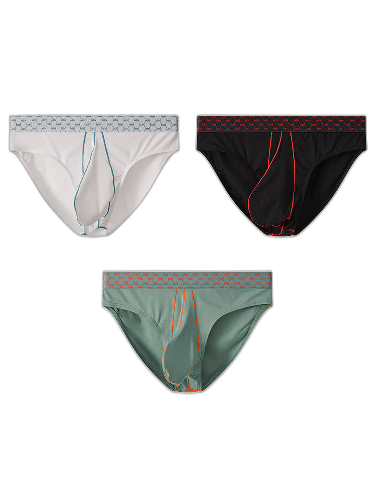 3 Pack Men's Sexy Large Pouch Breathable Comfortable Cotton Briefs